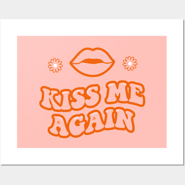 Kiss me again lettering. Vintage art-prints. Quote design. Wall Art by CoCoArt-Ua